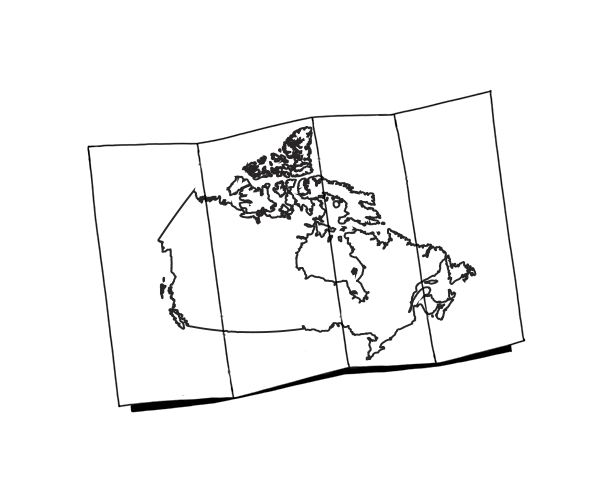 Illustration of map of canada